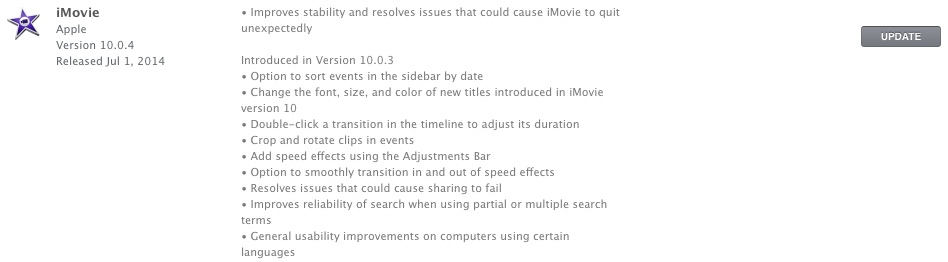 iMovie 10.0.4 download